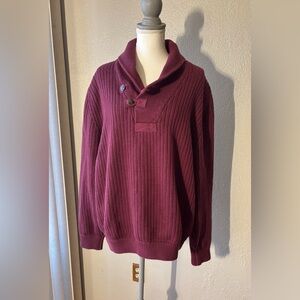 Duluth Trading Co Sweater Tall Infantry collar Brigadier Shawl  Wool /cotton